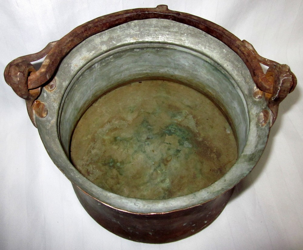 Copper Over Metal Hammered Caldron
