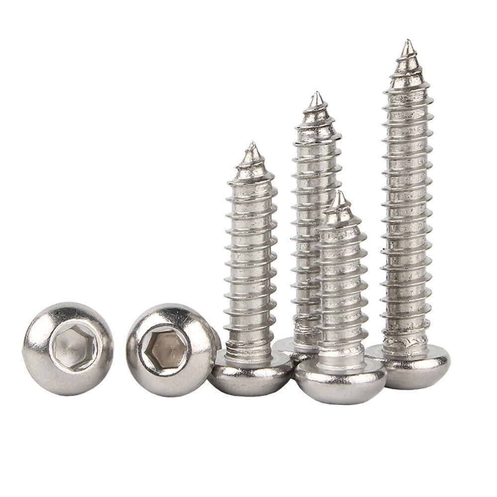 A2 304 Stainless Button Head Socket Cap Self Tapping Screws M2-M6