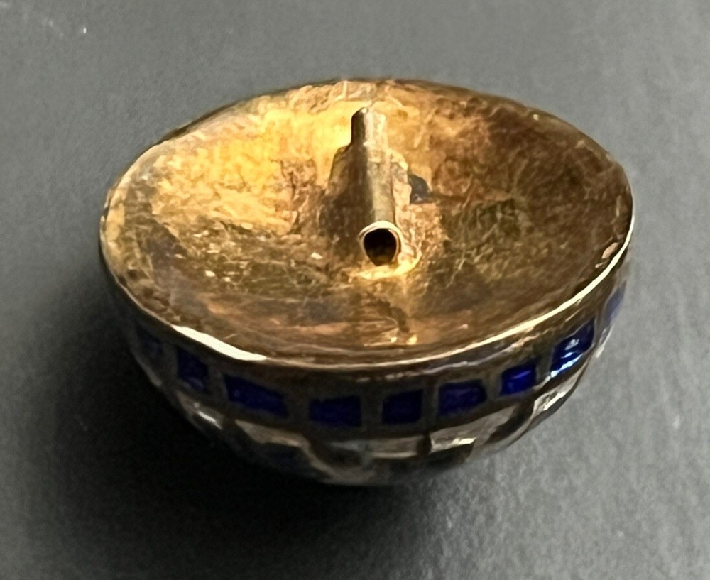 Antique Early 20th India Peasant Button Champleve' & Basse Taille Enamel c 1900
