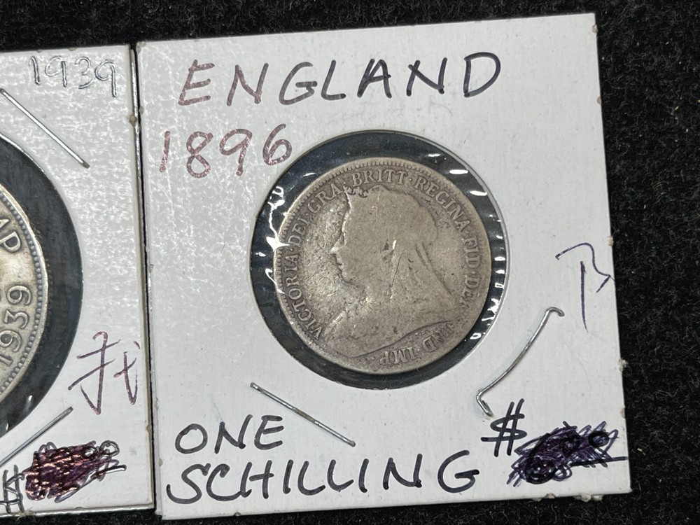 Early Great Britain 2 Silver Coins Lot