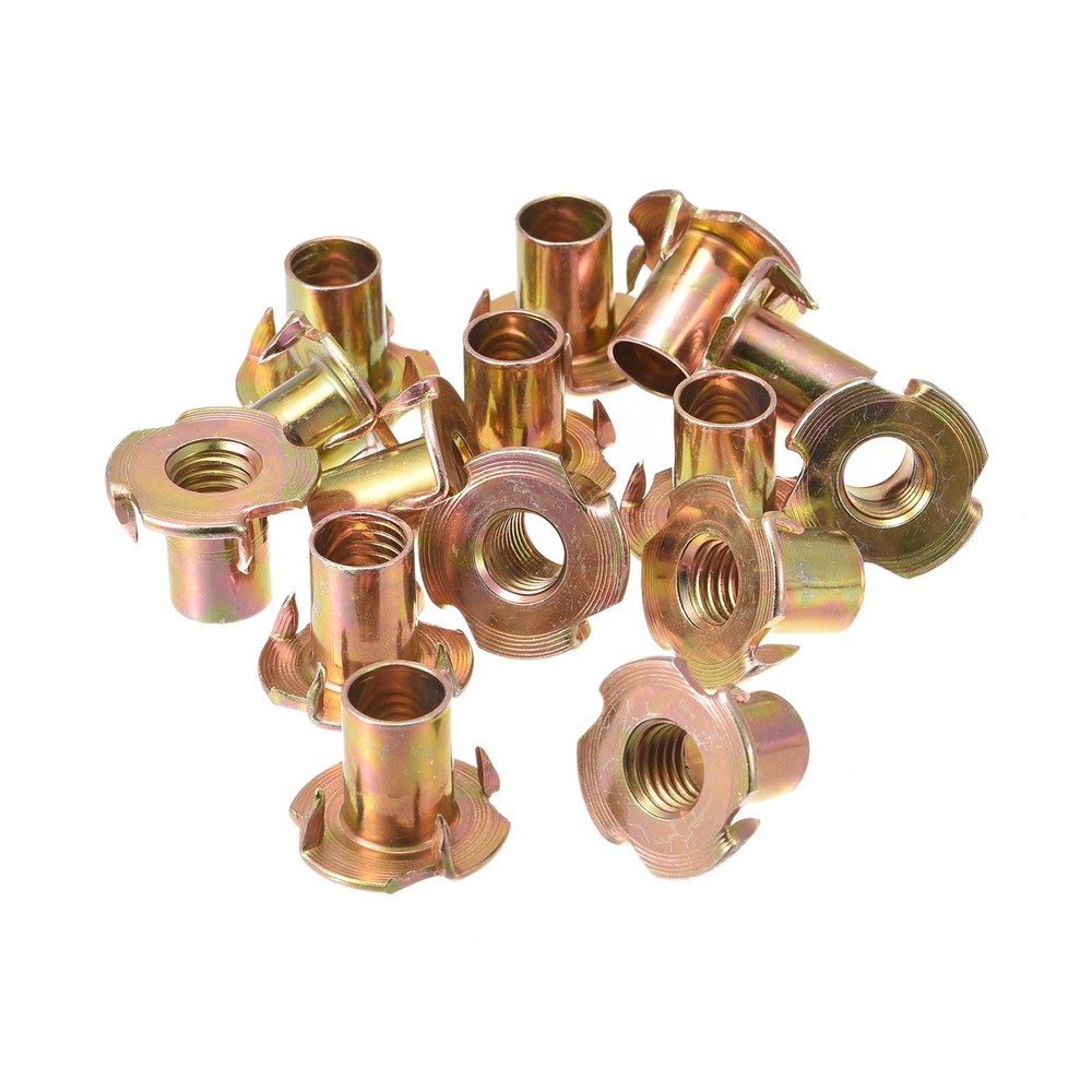 M10x18mm T Nuts 4 Rivets T Nut Carbon Steel Threaded Inserts 48pcs