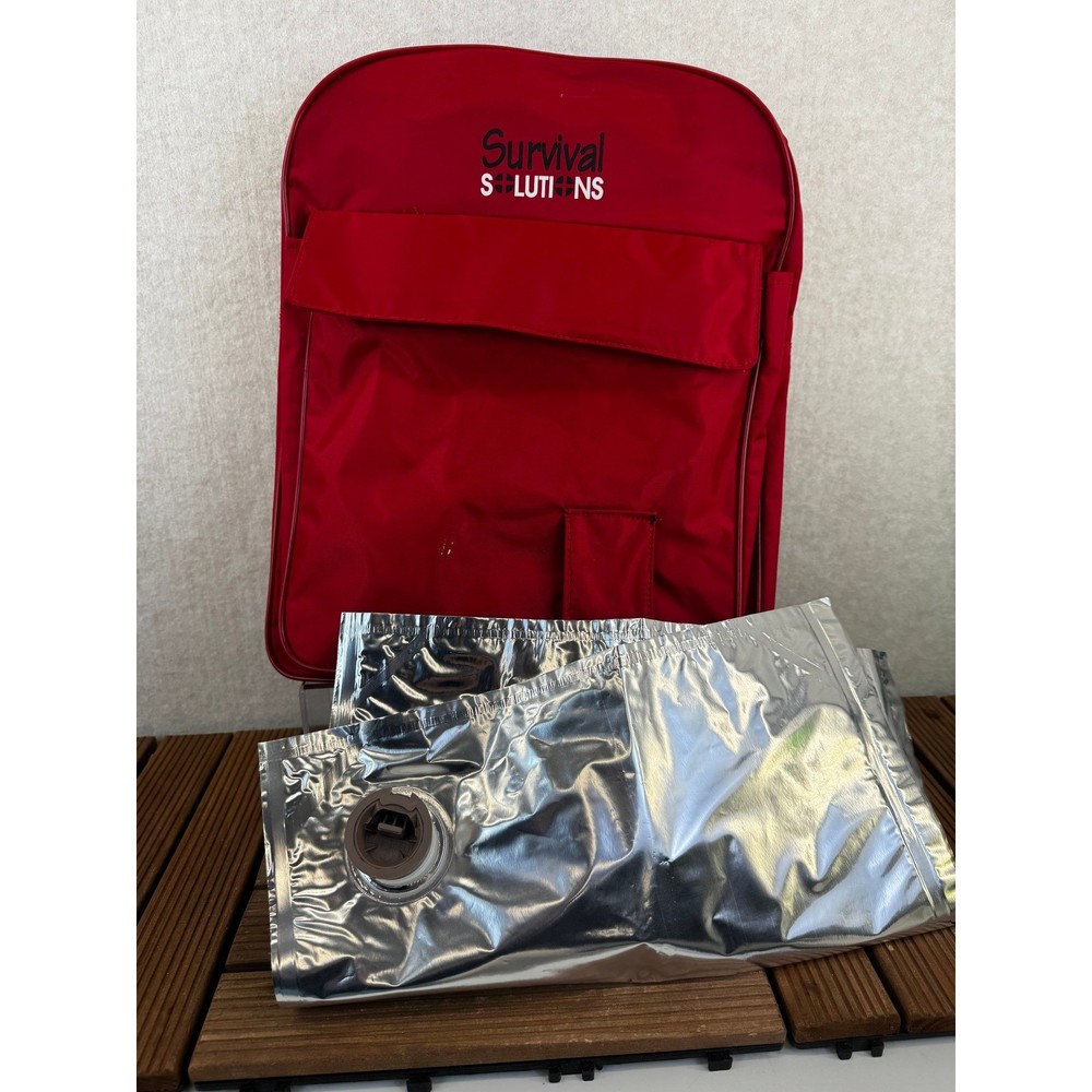 Survival Solutions Red Hydration Backpack with Liqui-Box Water Bladder System