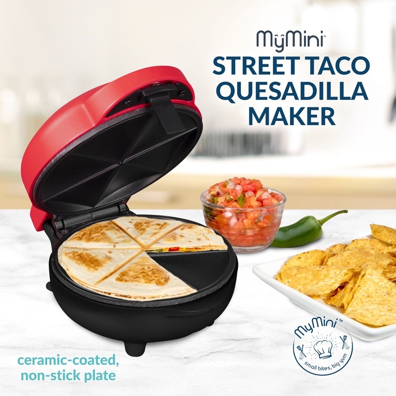 Mini Quesadilla Maker 550W Nonstick Portable 6 Slice Taco Machine Easy Cleanup