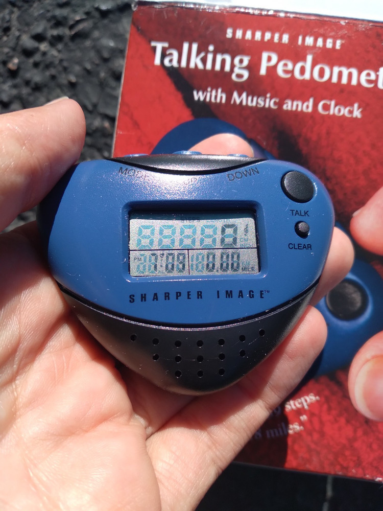 Shaper Image Talking Pedometer with Music & Clock BLUE TESTED