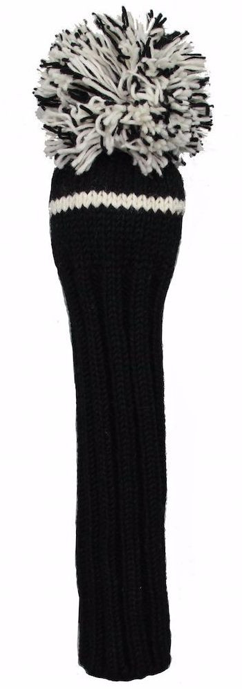 Sunfish black and white knit wool driver golf headcover