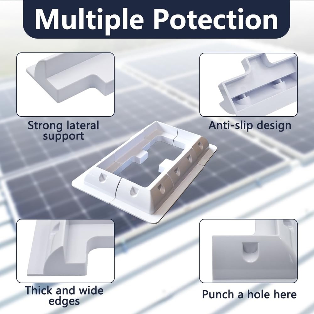 Solar Panel Mounting Brackets, PC Corner Bracket Solar Panel Roof Drill-Free ...