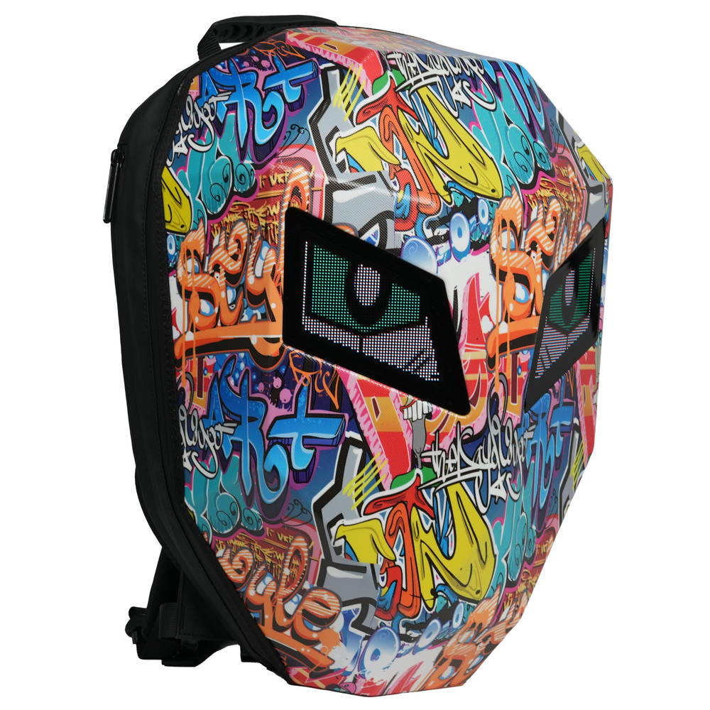Animated Eyes LED Backpack - Programmable Moving Display, Cool Gamer Rucksack