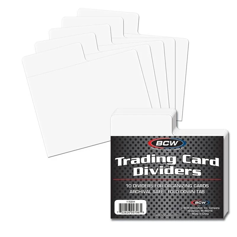 (10) BCW Horizontal Trading Card Dividers for Storage Boxes