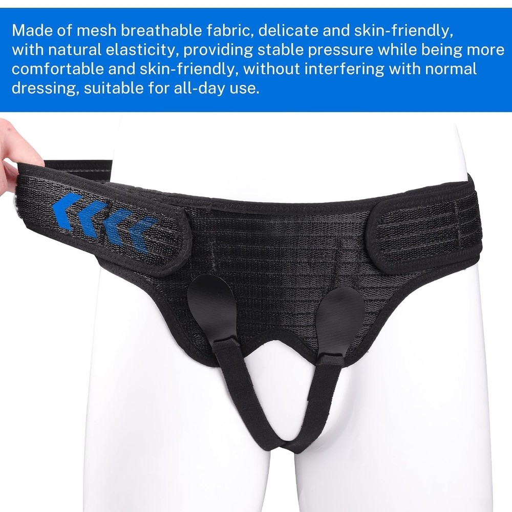 Hernia Belt: Single/Double Inguinal Support w/4 Pads, Groin Truss Briefs