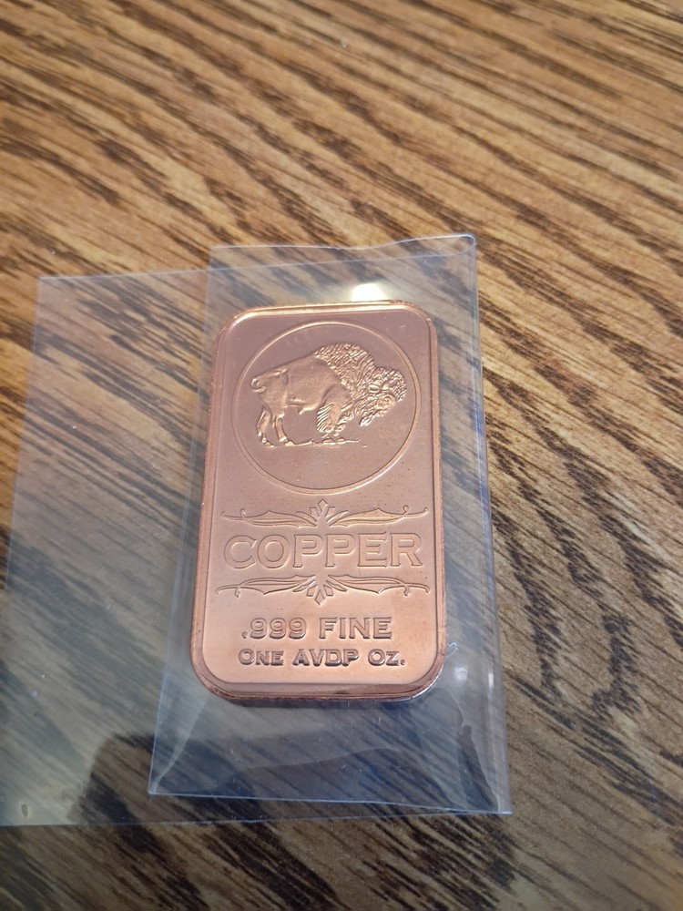 1 OZ PREMIUM COPPER BUFFALO BAR FREE SHIPPING!