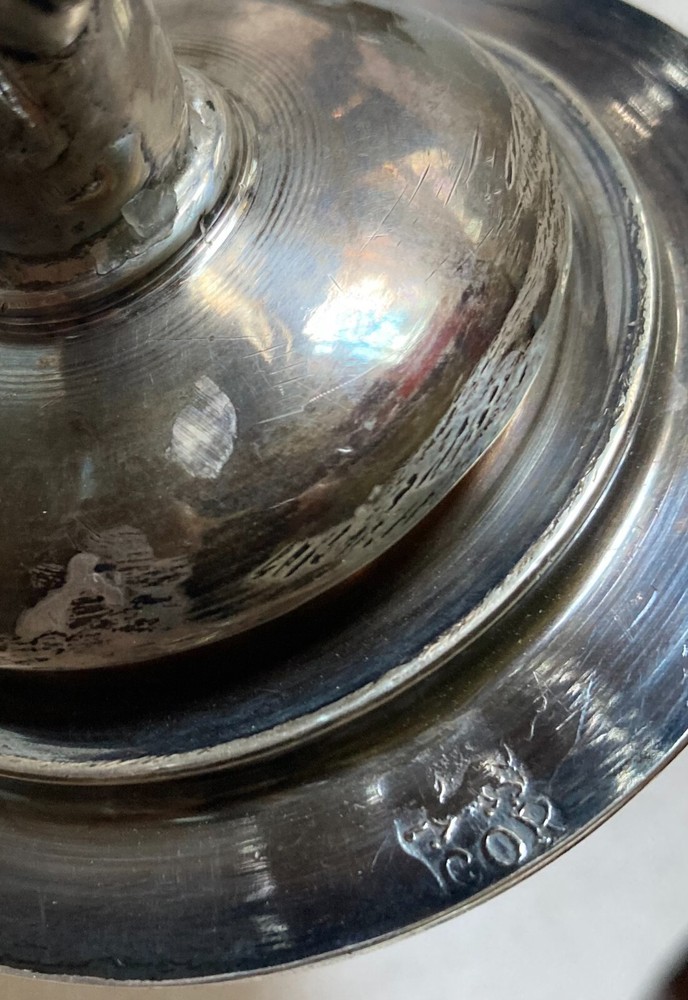 17th Century Silver Spanish Candlesticks