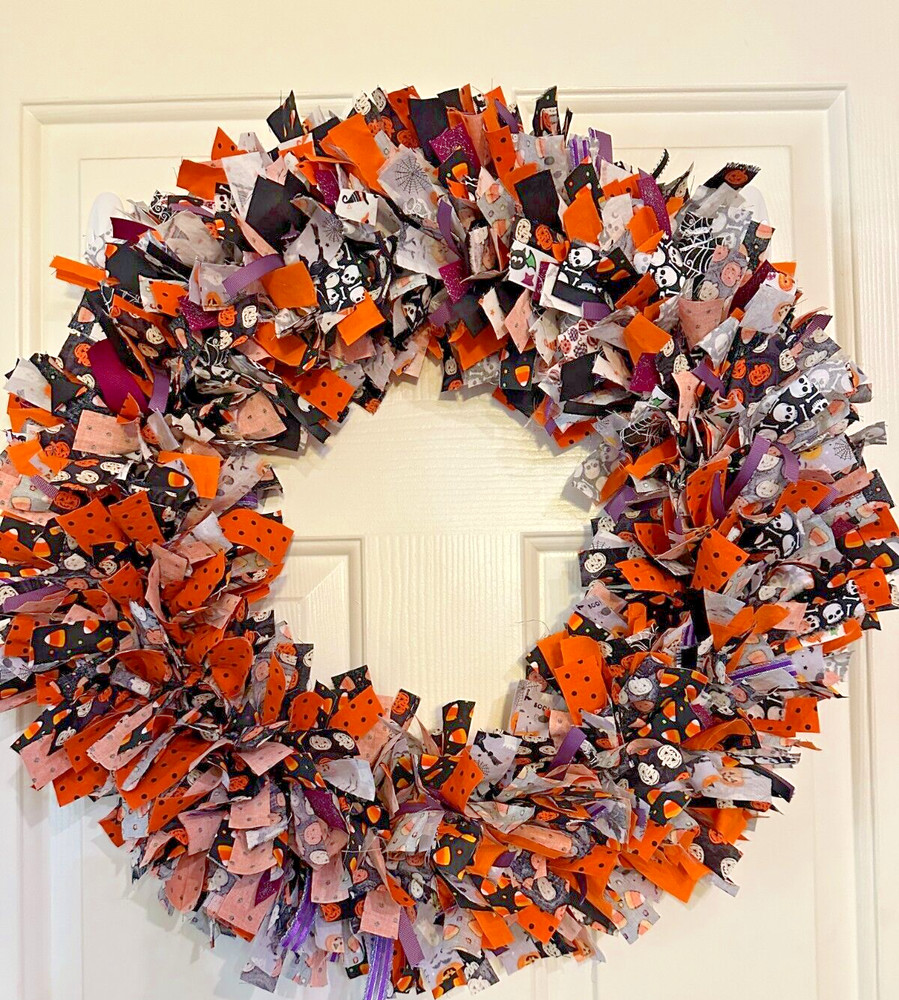 Handmade Halloween Rag Wreath