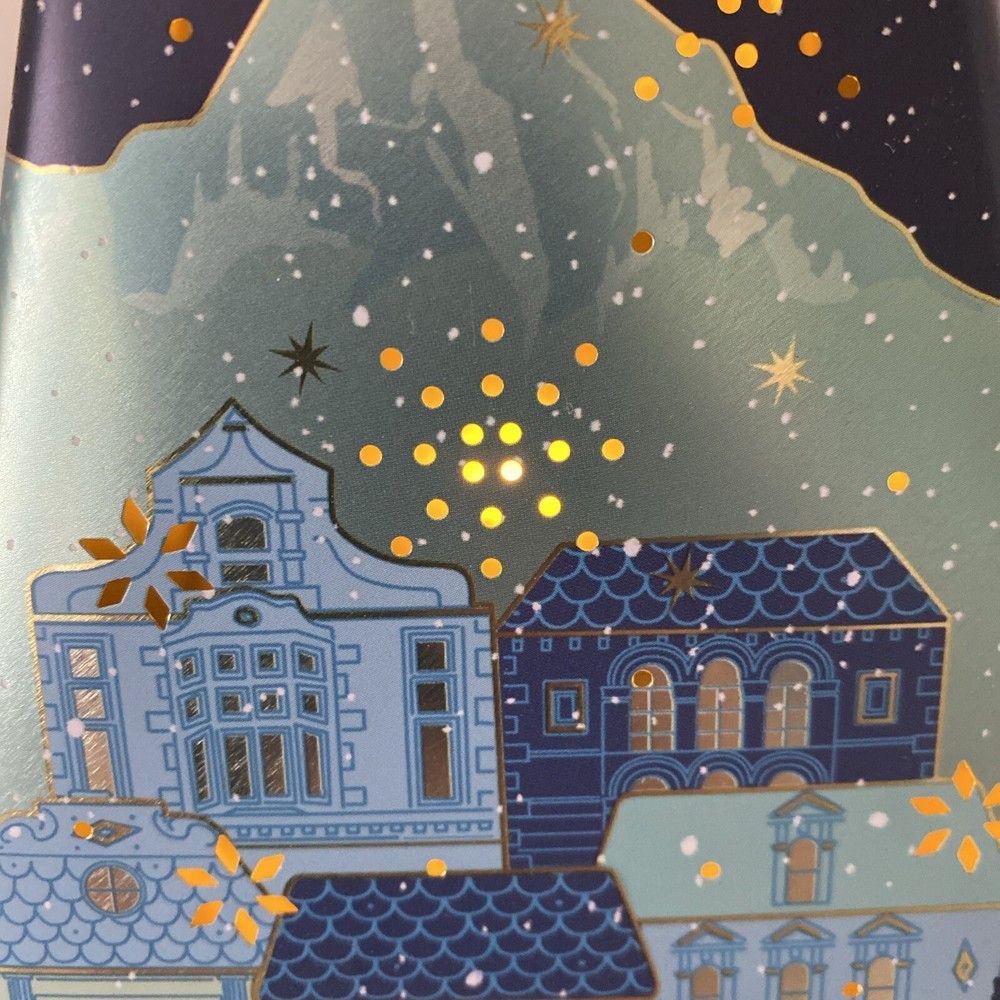Empty 12" Lighted Pyramid Tin Winter Scene Works