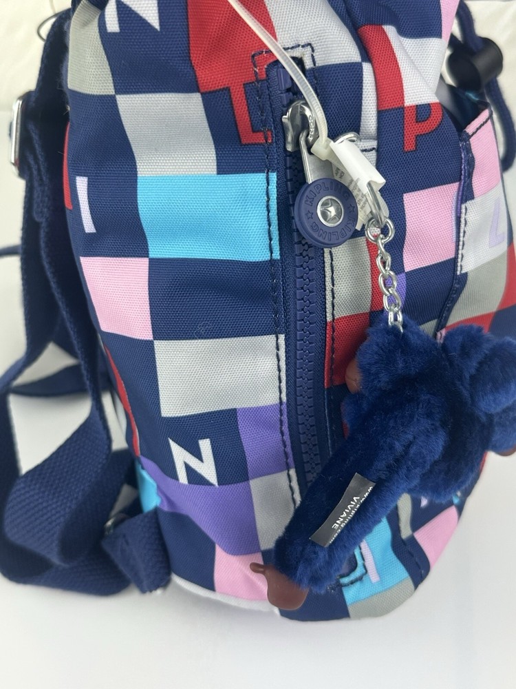 Kipling Kaylin Mini Backpack NWT Multicolor Kipling Cubed Monkey Charm