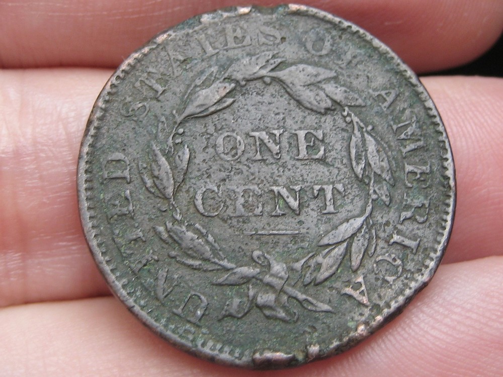 1835-1839 Matron Head Modified Large Cent Penny- Young Head, Plain Cord