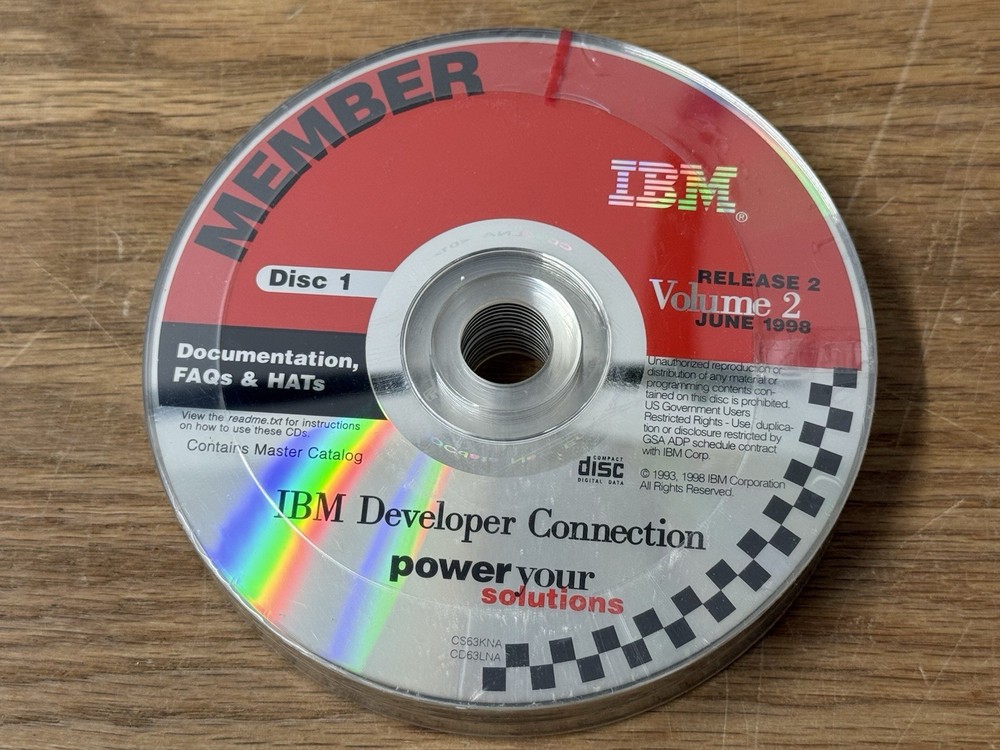 IBM Developer Connection Member CDs Volume 2 1998 CD Sealed Lot