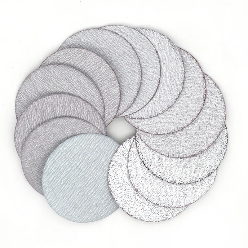 100 PCS 2 Inch 50mm Sanding Discs Hook & Loop White Dry Grinding Abrasive Sandpa