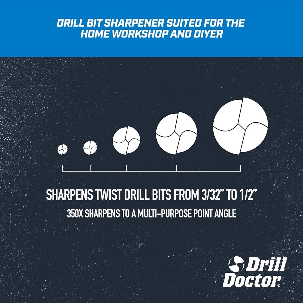 Electric 118-Degree Drill Bit Sharpener - Sharpens Steel, Carbide, Masonry Bits