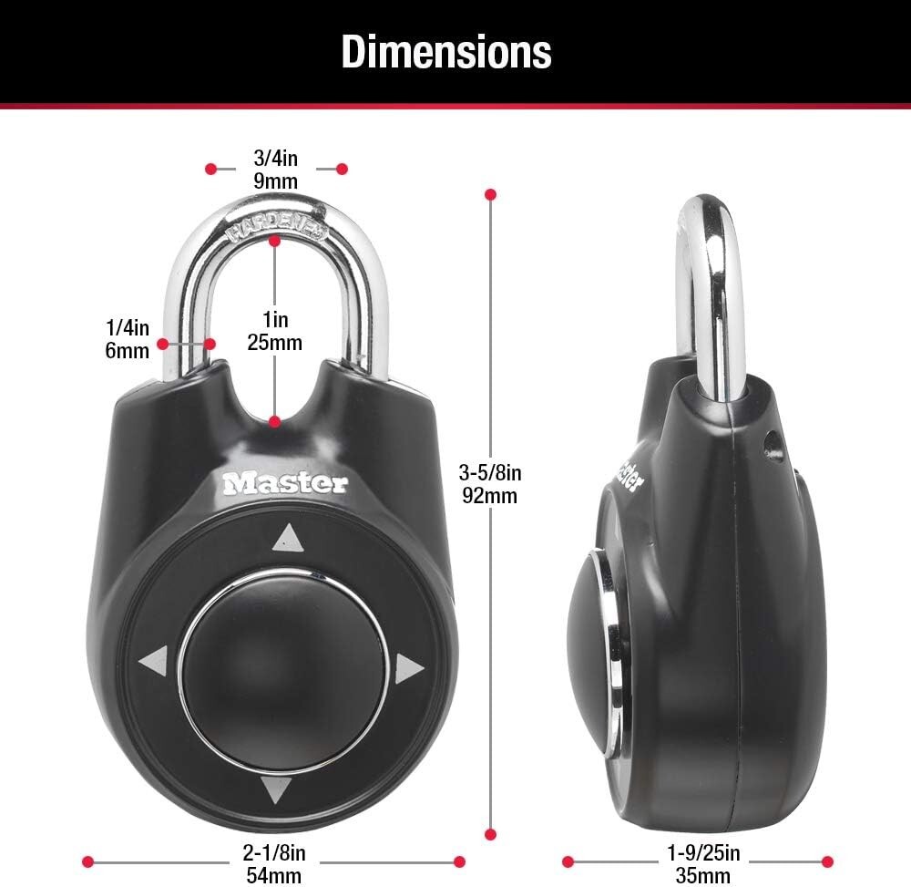 Master Lock Speed Dial Resettable Combination 1500iD Directional Movement