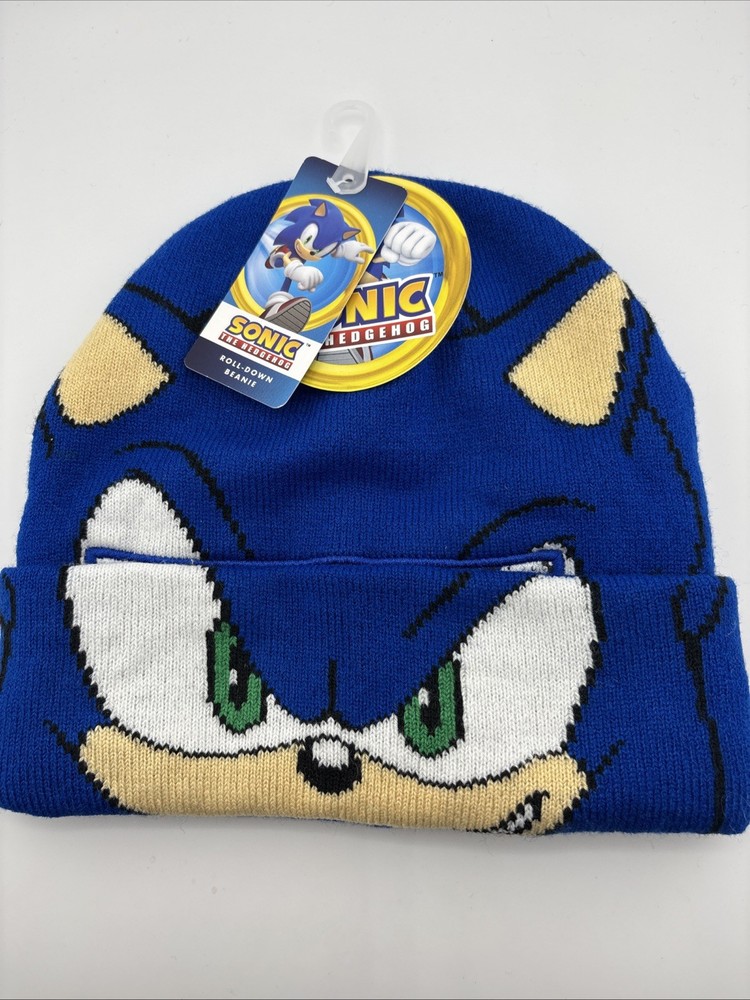 Sonic the Hedgehog Roll-Down Beanie Hat NEW