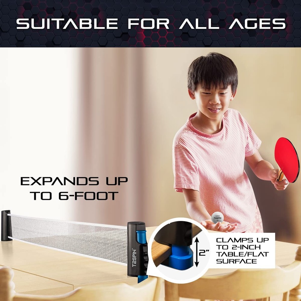 Premium Retractable Ping Pong Net for Any Table - Portable Table Tennis Net -...