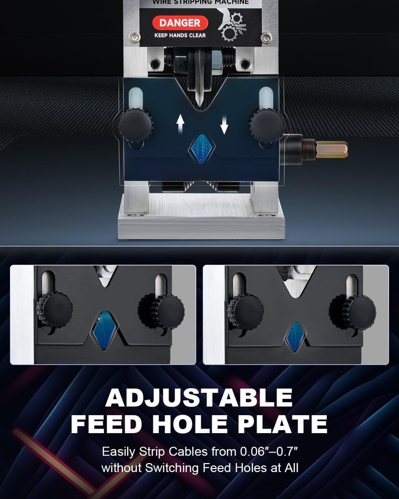 CREWORKS Wire Stripper Machine Drill Powered 0.06"-1"