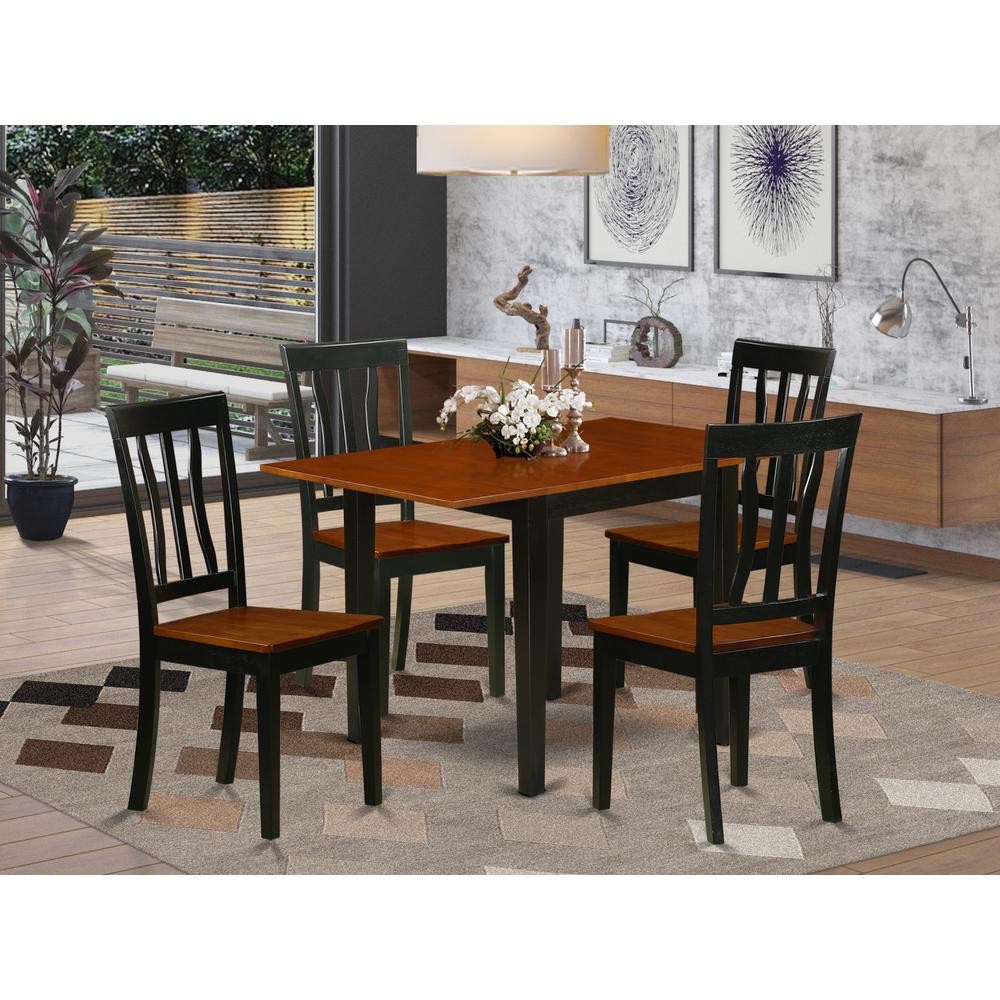 Dining Room Set Black & Cherry, NDAN5-BCH-W
