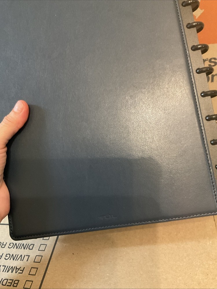 TUL Discbound Notebook, BLUE Leather Cover, Letter Size, 60 Sheet