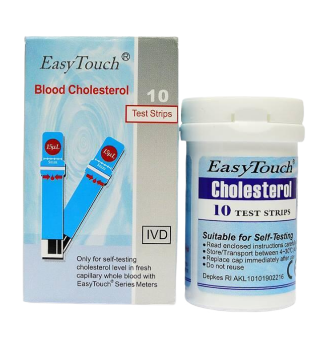 EASY TOUCH Test Strips BLOOD CHOLESTEROL Level Check Self-testing 10 Test Strips