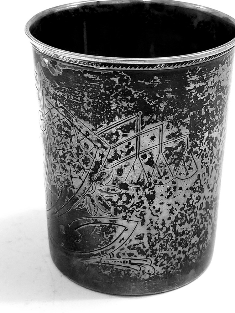 ANTIQUE RUSSIAN STERLING SILVER CUP / BEAKER