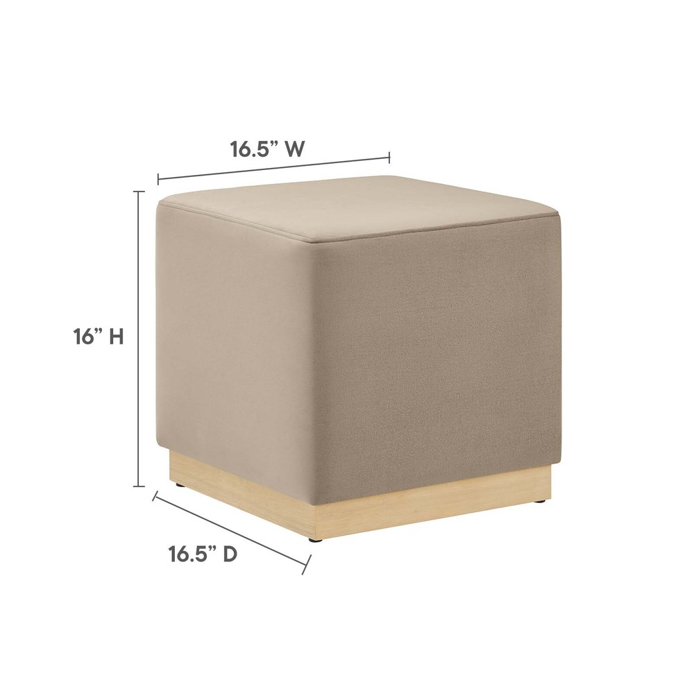 Modway 17" Square Performance Velvet Upholstered Ottoman