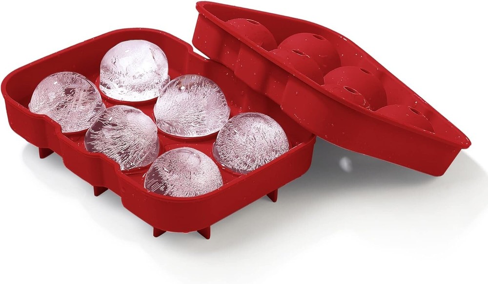 Silicone Ice Ball Maker Pieces, Small & Large Square Ice Cube Molds Tangs