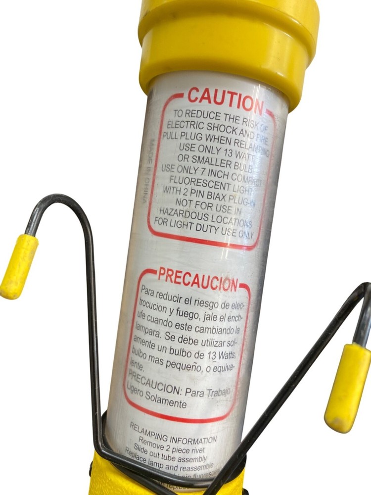 Yellow 13W Handheld Fluorescent Work Light Model BA-506