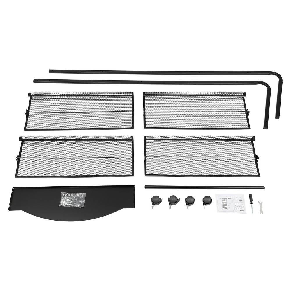 Floor-Standing Magazine Rack,4-Layer Metal Wheeled spaper Document Rack