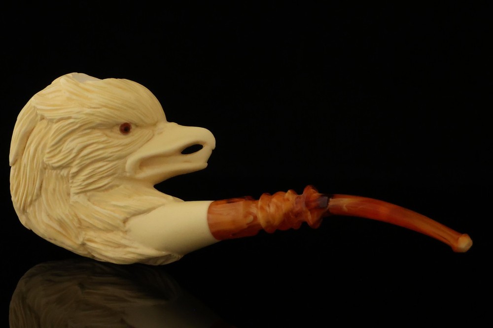 srv - American Eagle Block Meerschaum Pipe with fitted case 15426