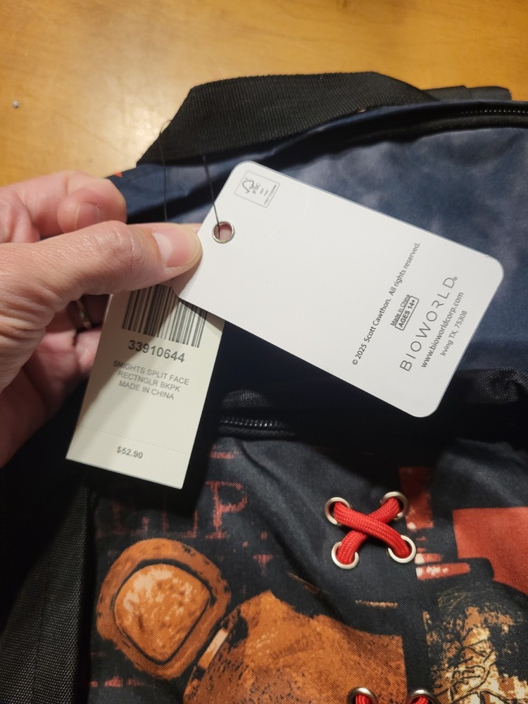 Five Nights At Freddy's Split Face Rectangular Backpack Bookbag GITD Bioworld