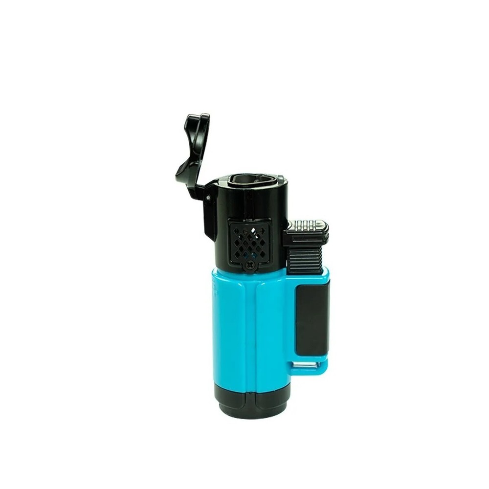 Triple Jet Flame Torch Lighter Refillable Lockable Windproof W/ Puncher/1 piece
