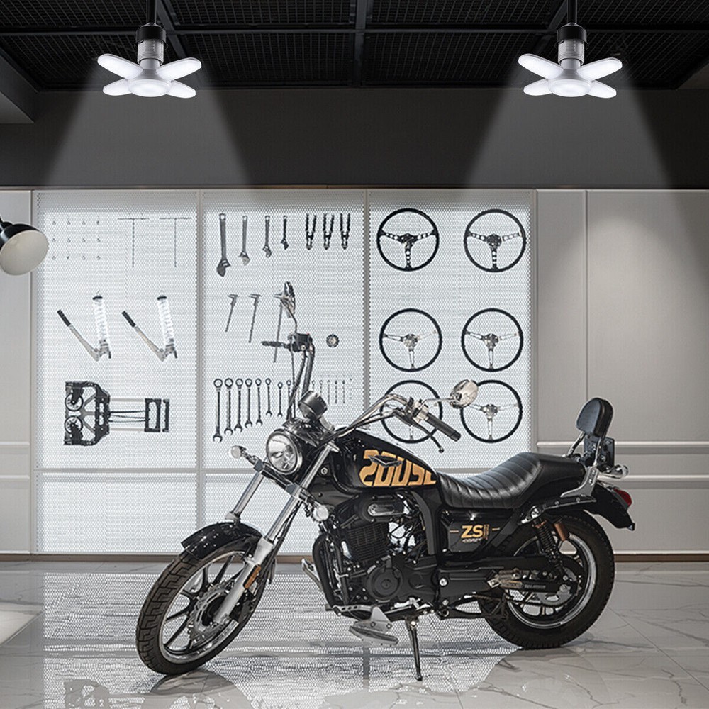 Lot LED Garage Light Bulb Deformable Ceiling Fixture Lights E27 Workshop Lamp US