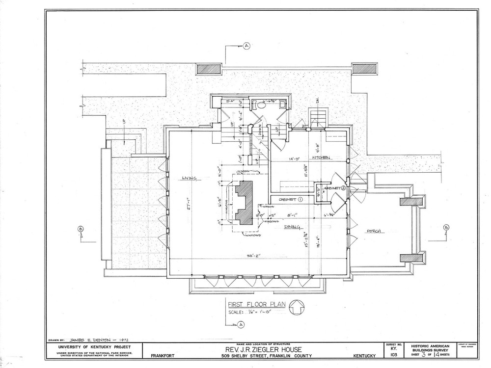 Frank Lloyd Wright Prairie Home, 3-4 bedrooms, architectural house plans