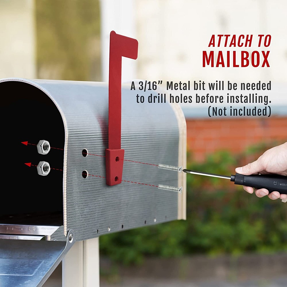 2 Pack Universal Outgoing Mailbox Flag - Postal Carrier Raised Signal Flags