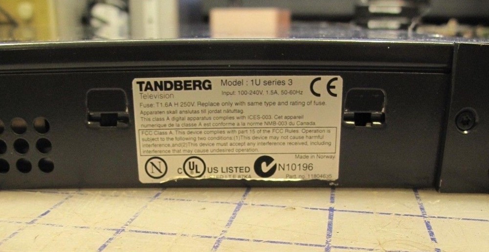 Tandberg TT1260 1U Series 3 Encoder Decoder