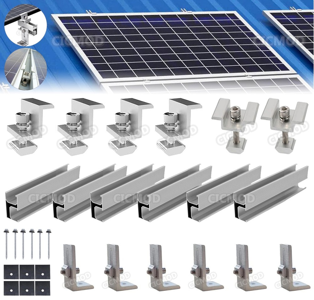 Solar Panel Roof Mount Brackets Kit Universal for 1-4Pack Solar Panels Mounting