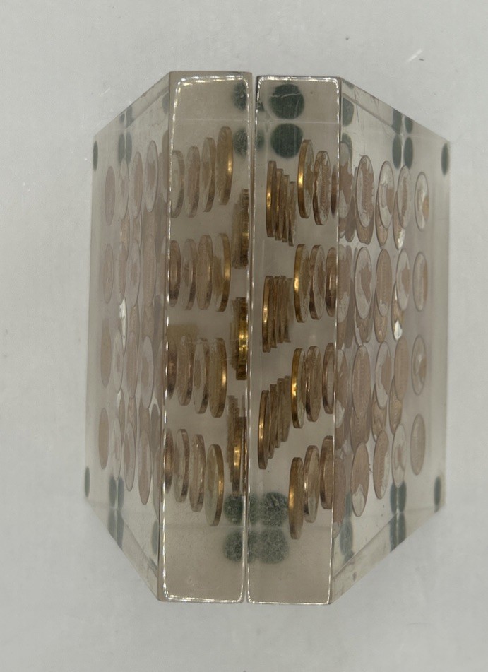 Vintage Lucite Penny Bookends