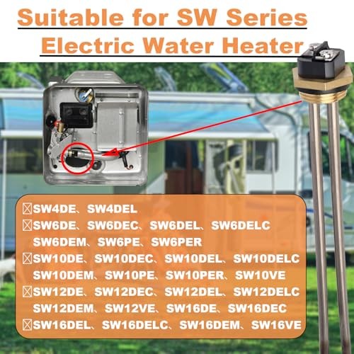 Upgraded Titanium 520900 RV Water Heater Element with Wrench for Suburban SW