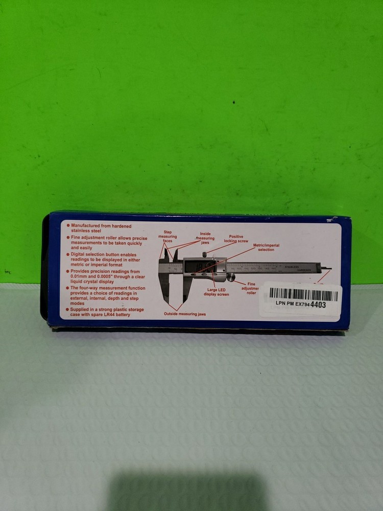 Hardened 6" Digital Caliper Measuring Tool Open Box