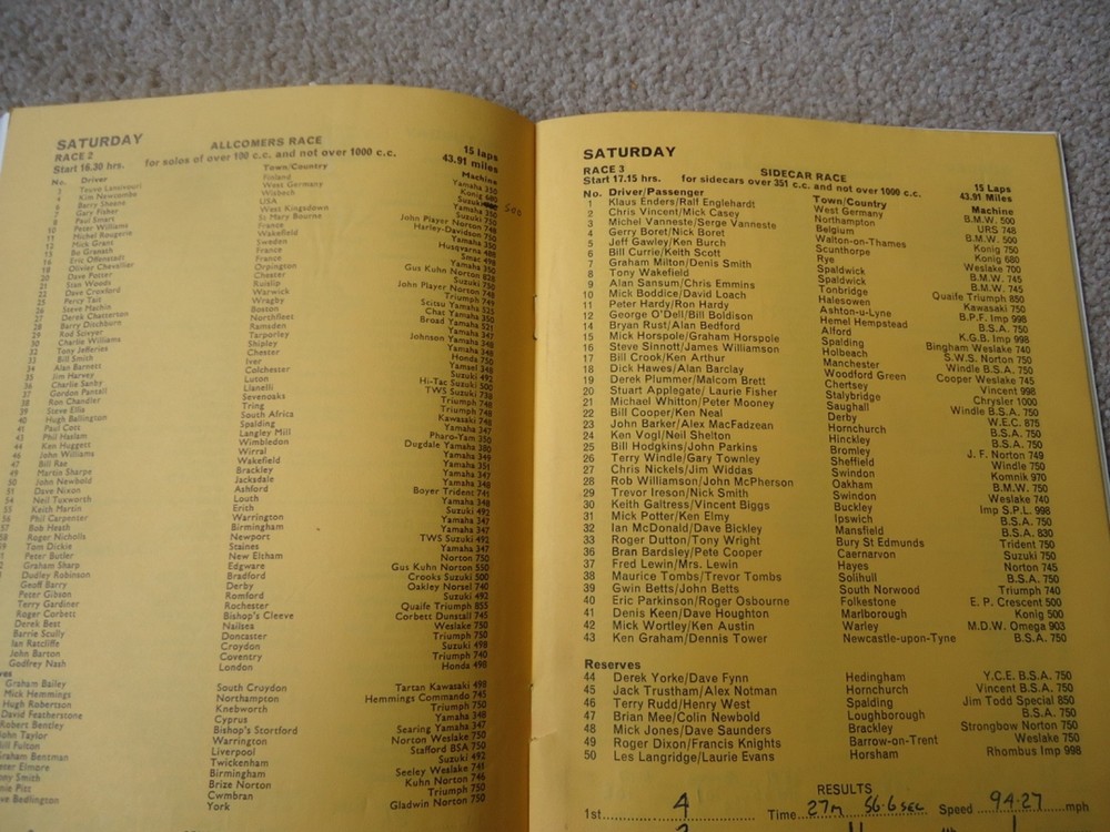 John Player Interational official programme Aug 11 & 12th Silverstone 1973