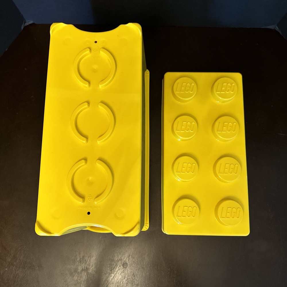 LEGO EMPTY Box & Lid ONLY CLASSIC Large 8 Stud Yellow Brick Storage Container