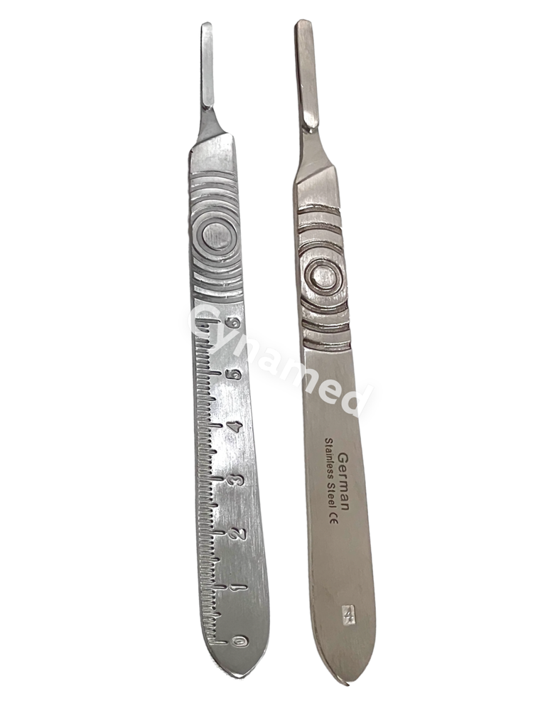 2 Pack - Scalpel Handle #3 and #4, Long Handle, Plastic, with Scale, Round A+