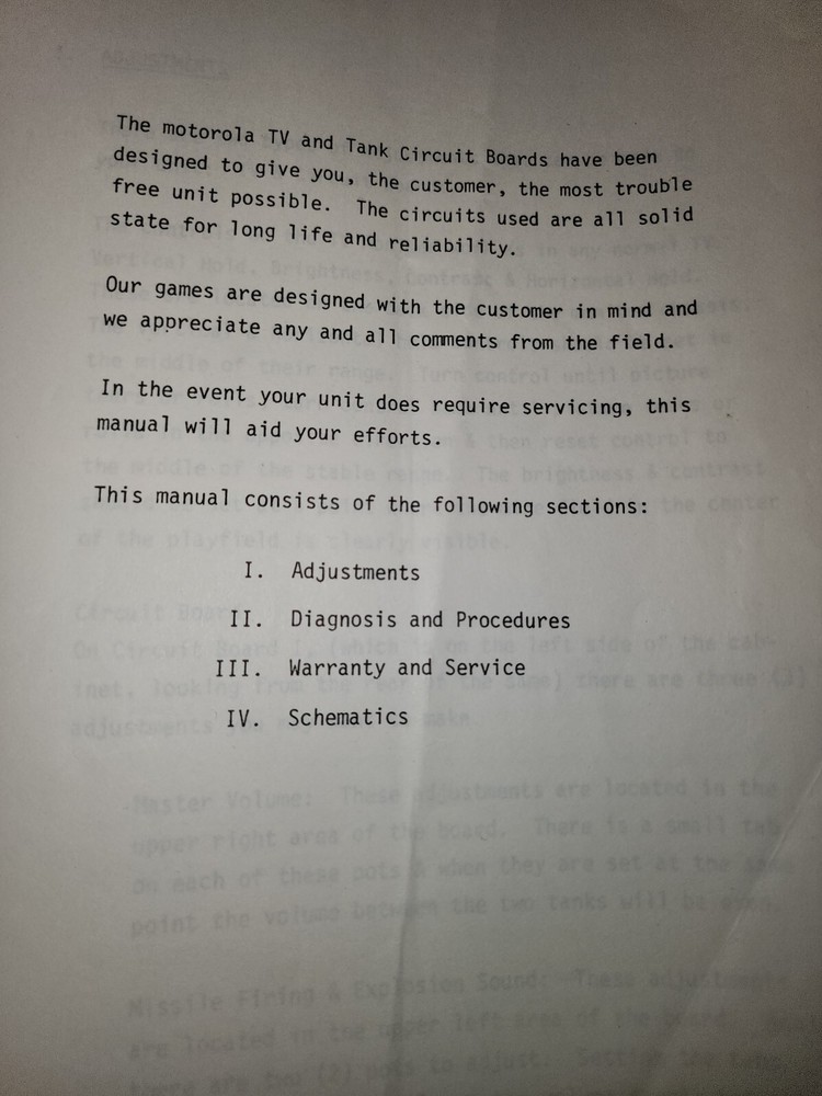 Tank Arcade Manual Kee Games