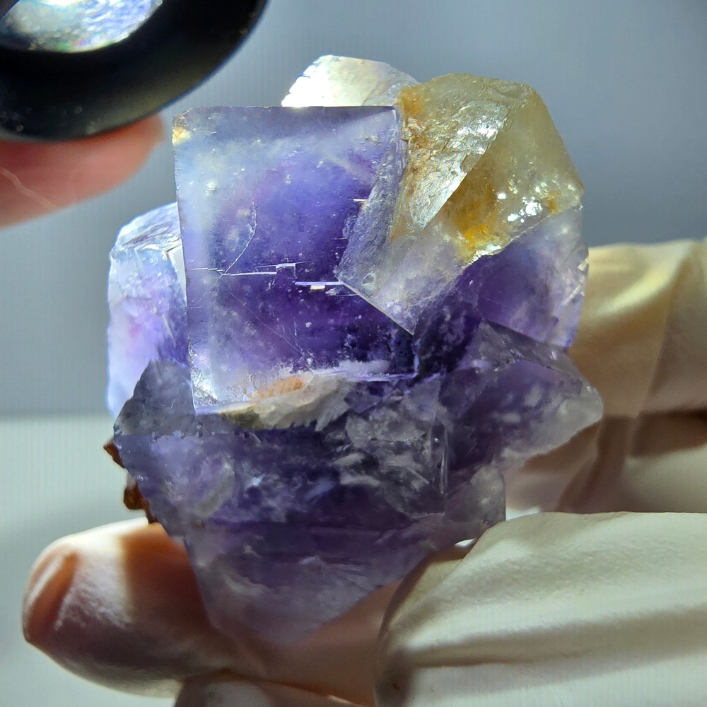 Phantom Fluorite Cube Specimen, purple white Okorusu, Namibia 45*37*26mm